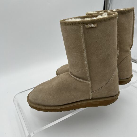 EMU Bronte Lo Suede Upper Boot w/ Merino Wool Lining Size W-F10/M-H9 Beige Clean - Picture 4 of 16